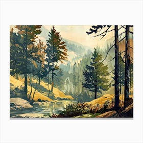 Retro Mountains 9 Canvas Print