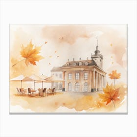 Watercolor Autumn Scene Canvas Print