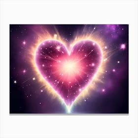 A Colorful Glowing Heart On A Dark Background Horizontal Composition 79 Canvas Print