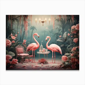 Flamingo Fun 4 Canvas Print