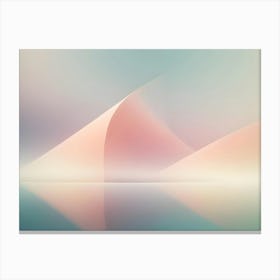 Abstract Image Of A Soft, Pastel Color Gradient With A Subtle Curve Of Light Pink And Orange Paper Canvas Print