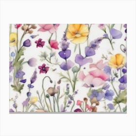 Poppies And Lavender Canvas Print