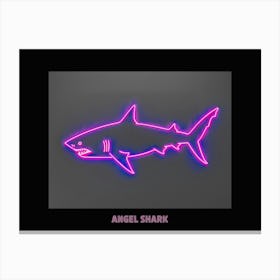 Neon Pink Magenta Angel Shark Poster 2 Canvas Print