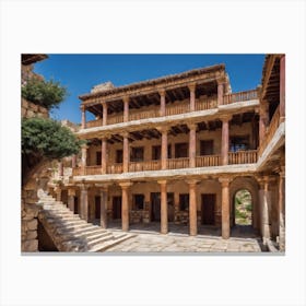 Courtyard Of An Old Building Canvas Print