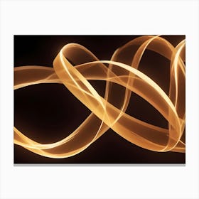 Abstract Image Of Flowing, Glowing, Orange Lines, Resembling A Digital Signal Or A Network Canvas Print