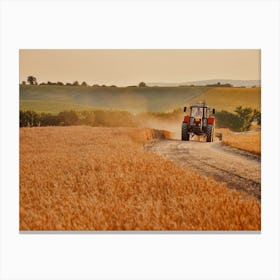Warm Harvest Tractor Canvas Print