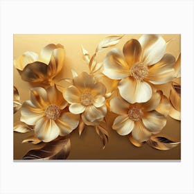 Gold Flowers 42 Canvas Print