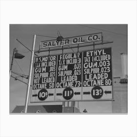 A Law Was Passed In Oklahoma City Requiring Every Filling Station To Display A Chemical Analysis Of The Gasoline Sold Canvas Print