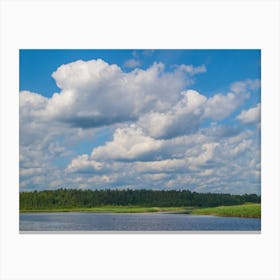 Cloudy Sky Over A Lake Canvas Print