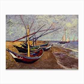 Boats On The Beach Canvas Print