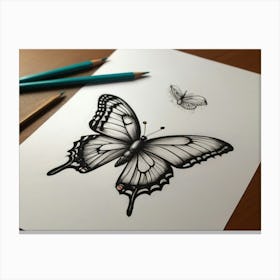 Butterfly Drawing 5 Canvas Print