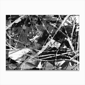 Abstract geometry Painting black and white Canvas Print