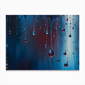 A Digital Illustration Of Dripping Water Droplets, Creating An Abstract And Mesmerizing Composition Canvas Print