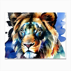 Lion Watercolor Painting 3 Canvas Print