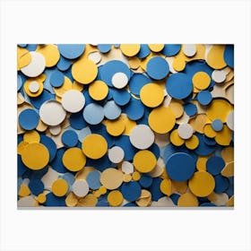 Blue And Yellow Circles 1 Canvas Print