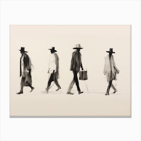 Businessmen Study Drawing Canvas Print