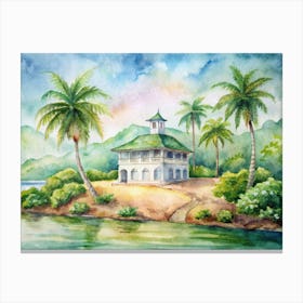 House By The Water Canvas Print