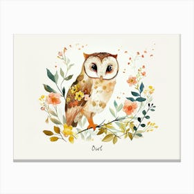 Little Floral Owl 1 Poster Canvas Print