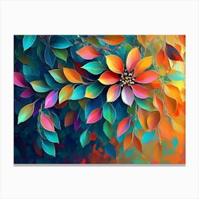 Colorful with Vibrant Sunflower Canvas Print