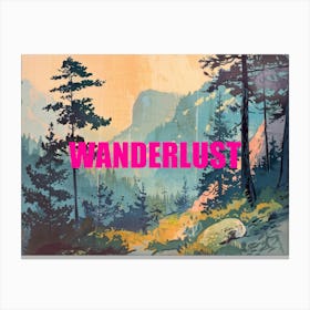  Pink Wanderlust Poster Vintage Woods 2 Canvas Print