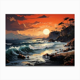 Sunset At The Beach Canvas Print