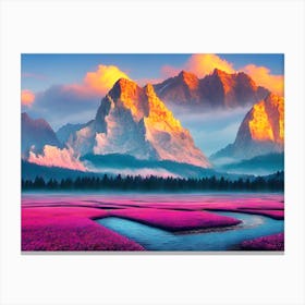 Sunrise In The Mountains Canvas Print