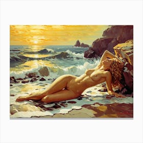 Sunbathing In The Golden Eve Canvas Print