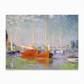 Red Boats At Argenteuil (1875), Claude Monet Canvas Print
