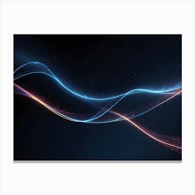 Abstract Image Of Colorful, Glowing Waves On A Black Background, Creating A Dynamic And Energetic Effect 3 Canvas Print