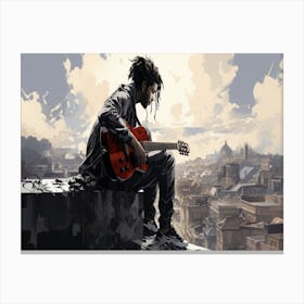 Man With A Guitar 9 Canvas Print