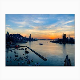 Dusk from Causeway Bay, Victoria Harbour, Hong Kong Canvas Print