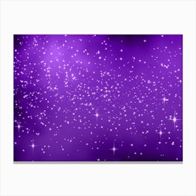 Dark Purple Shining Star Background Canvas Print