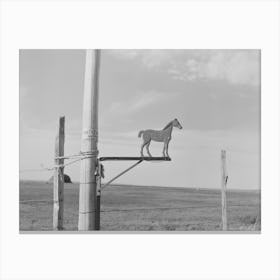 Old Weathervane On Farm South Of Crosby, North Dakota By Russell Lee Canvas Print