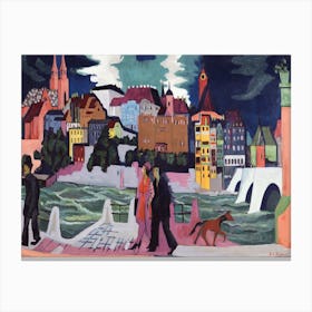 View Of Basel And The Rhine, Ernst Ludwig Kirchner Canvas Print