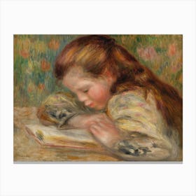 Child Reading, Pierre Auguste Renoir Canvas Print