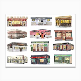 Glasgow Pubs And Bars Canvas Print