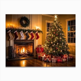 Christmas In The Living Room 65 Canvas Print