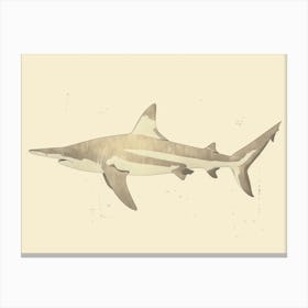Smooth Hammerhead  Shark Grey Silhouette 3 Canvas Print