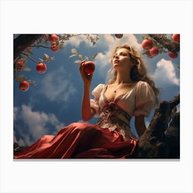 Upscaled A Woman Sitting Under An Apple Tree And Cradled By Clouds C735b805 B166 48a4 A41c B32e84248201 Canvas Print