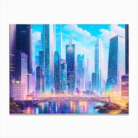 Futuristic Cityscape 52 Canvas Print