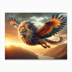 Flying Lion-Bird Fantasy Canvas Print