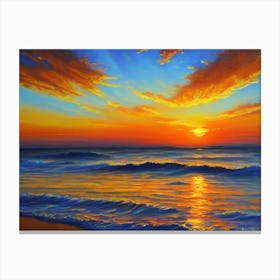 Sunset At The Beach 98 Canvas Print