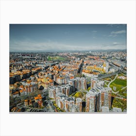 Drone Photo City Life Milan, Italy Milan City Skyline Print | Wall Art Canvas Print