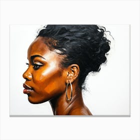 Side Profile Of Beautiful Woman Oil Painting 195 Canvas Print