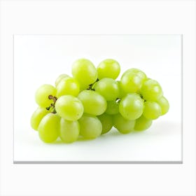 Green Grapes Isolated On White Background Canvas Print