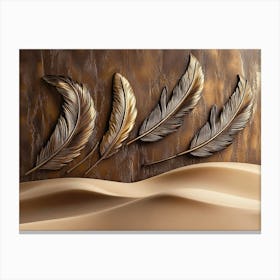 Feathers In The Sand Canvas Print