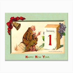 Old Year Is Looking New Year Calendar Canvas Print