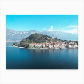 Aerial View Lago Di Como, Italy, Bellagio, Lombardy, Italy Wall Art. Italy Nature Print Canvas Print