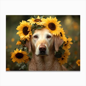 Sunflower Dog Canvas Print