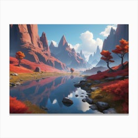 Red Mountains Canvas Print